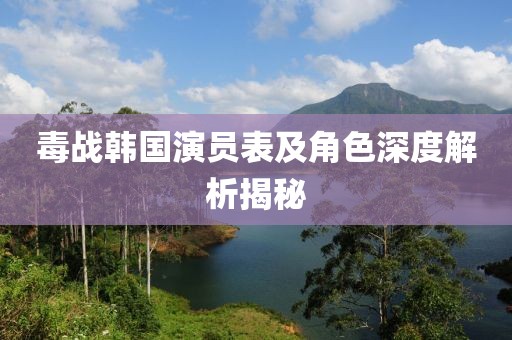 毒战韩国演员表及角色深度解析揭秘