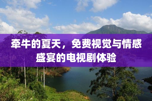 牵牛的夏天，免费视觉与情感盛宴的电视剧体验