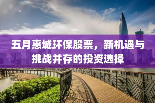 五月惠城环保股票，新机遇与挑战并存的投资选择
