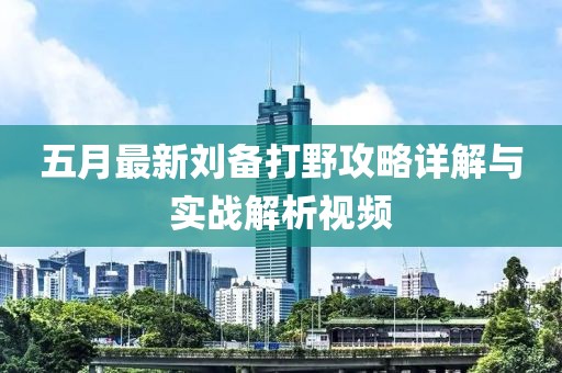 五月最新刘备打野攻略详解与实战解析视频