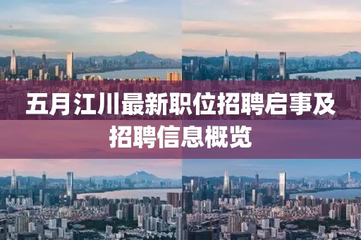 五月江川最新职位招聘启事及招聘信息概览