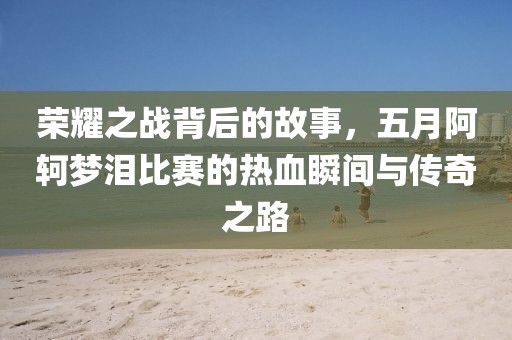荣耀之战背后的故事，五月阿轲梦泪比赛的热血瞬间与传奇之路