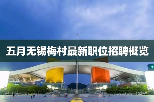 五月无锡梅村最新职位招聘概览