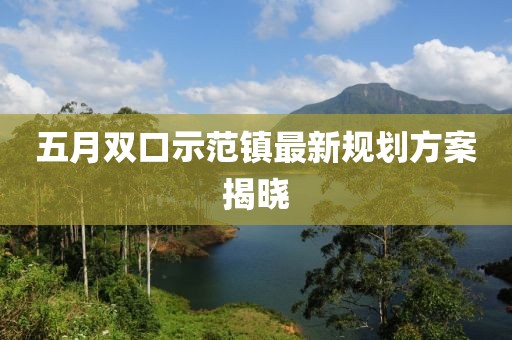 五月双口示范镇最新规划方案揭晓