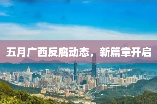 五月广西反腐动态，新篇章开启