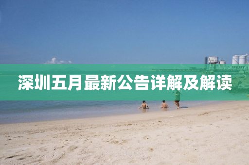 深圳五月最新公告详解及解读