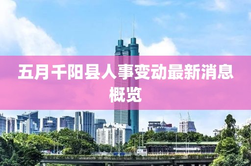 五月千阳县人事变动最新消息概览