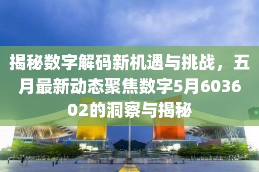 揭秘数字解码新机遇与挑战，五月最新动态聚焦数字5月603602的洞察与揭秘