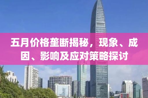 五月价格垄断揭秘，现象、成因、影响及应对策略探讨