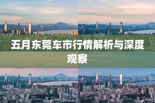 五月东莞车市行情解析与深度观察