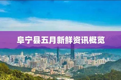 阜宁县五月新鲜资讯概览