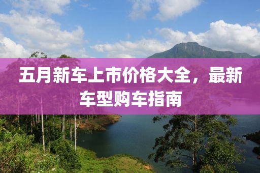 五月新车上市价格大全，最新车型购车指南
