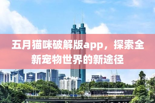 五月猫咪破解版app，探索全新宠物世界的新途径