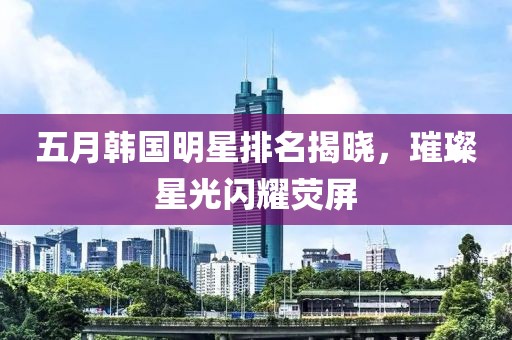 五月韩国明星排名揭晓，璀璨星光闪耀荧屏