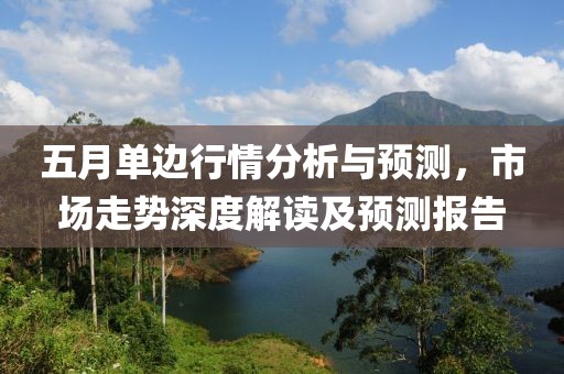 五月单边行情分析与预测，市场走势深度解读及预测报告