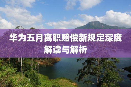 华为五月离职赔偿新规定深度解读与解析