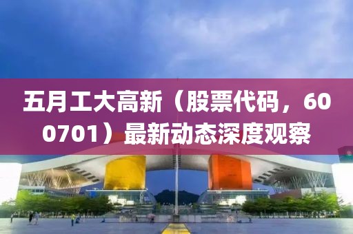 五月工大高新（股票代码，600701）最新动态深度观察